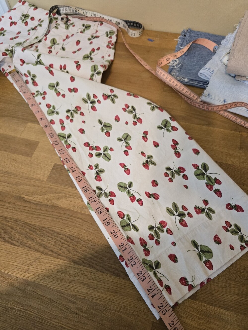 Maeve Colette Linen Pants Crop Wide Leg Strawberries 28 - Picture 12 of 14